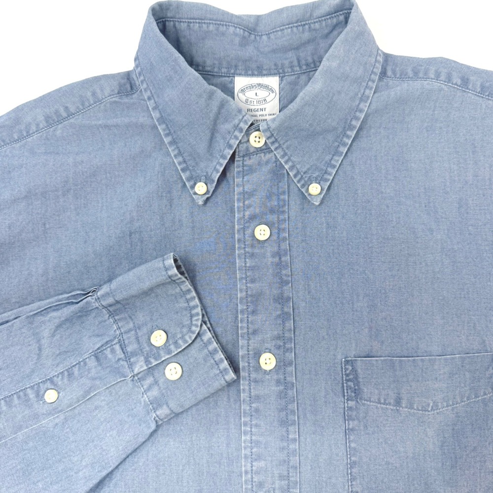Brooks Brothers Regent Mens Large Cotton Button Down Shirt Original Polo Shirt